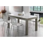 Mesa extensible de hasta 270 cm en vidrio y fresno Made in Italy - Homer viadurini