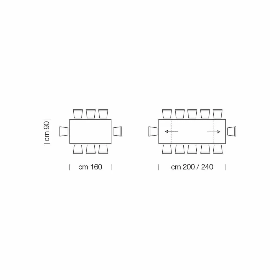 Mesa Extensible de Vidrio y Madera Chapada hasta 280 cm - Eugrafo viadurini
