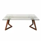 Mesa Extensible de Vidrio y Madera Chapada hasta 280 cm - Eugrafo viadurini