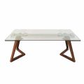 Mesa Extensible de Vidrio y Madera Chapada hasta 280 cm - Eugrafo
