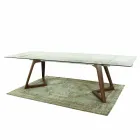 Mesa Extensible de Vidrio y Madera Chapada hasta 280 cm - Eugrafo viadurini
