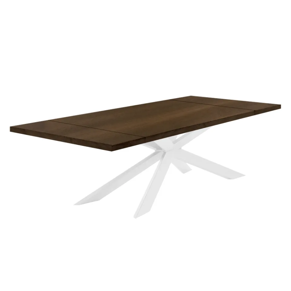 Mesa extensible hasta 300 cm con tapa chapada Made in Italy - Grotta viadurini