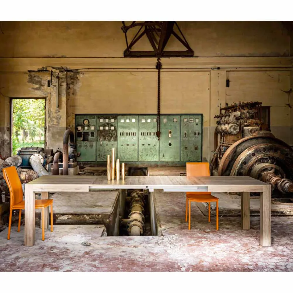 Mesa extensible hasta 300 cm moderna de melamina diseño Oky viadurini