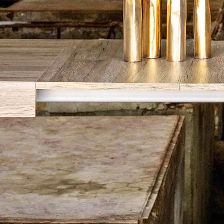 Mesa extensible hasta 300 cm moderna de melamina diseño Oky viadurini