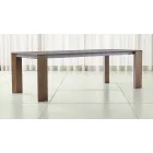 Mesa extensible hasta 300 cm en cerámica y patas de madera - Ipanemo viadurini