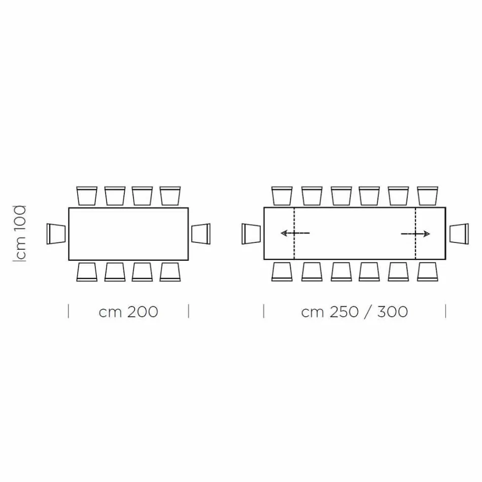 Mesa extensible hasta 300 cm en Fenix y acero Made in Italy - Settimmio viadurini