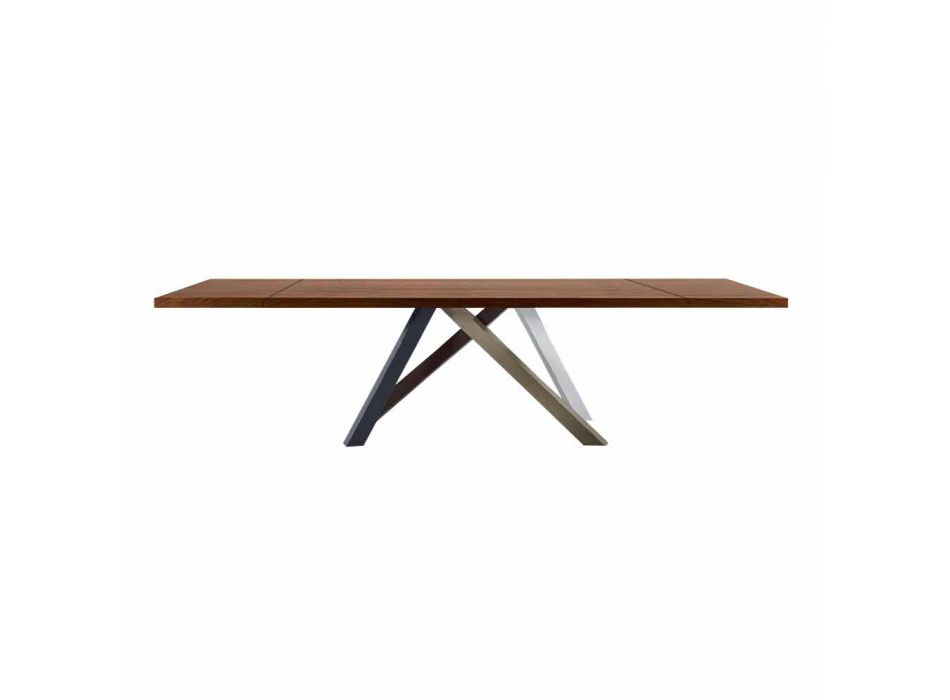 Mesa extensible hasta 300 cm en madera y acero Made in Italy - Settimmio viadurini