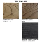 Mesa Extensible hasta 300 cm en Madera Chapada y Vidrio - Lágrima viadurini