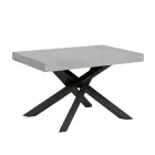 Mesa extensible hasta 440 cm en hierro y madera antracita Made in Italy - Graffo viadurini
