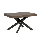 Mesa extensible hasta 440 cm en hierro y madera antracita Made in Italy - Graffo viadurini