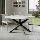 Mesa extensible hasta 440 cm en hierro y madera antracita Made in Italy - Graffo viadurini