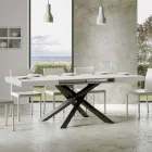 Mesa extensible hasta 440 cm en hierro y madera antracita Made in Italy - Graffo viadurini