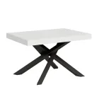 Mesa extensible hasta 440 cm en hierro y madera antracita Made in Italy - Graffo viadurini
