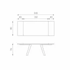 Mesa de chapa de roble extensible y metal negro Travis viadurini