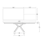 Mesa extensible en cerámica negra Calacatta pulida Starlit - Balia viadurini