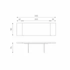 Mesa extensible en chapa de roble con patas de vidrio Nico viadurini