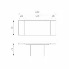 Mesa extensible en chapa de roble con patas de vidrio Nico viadurini