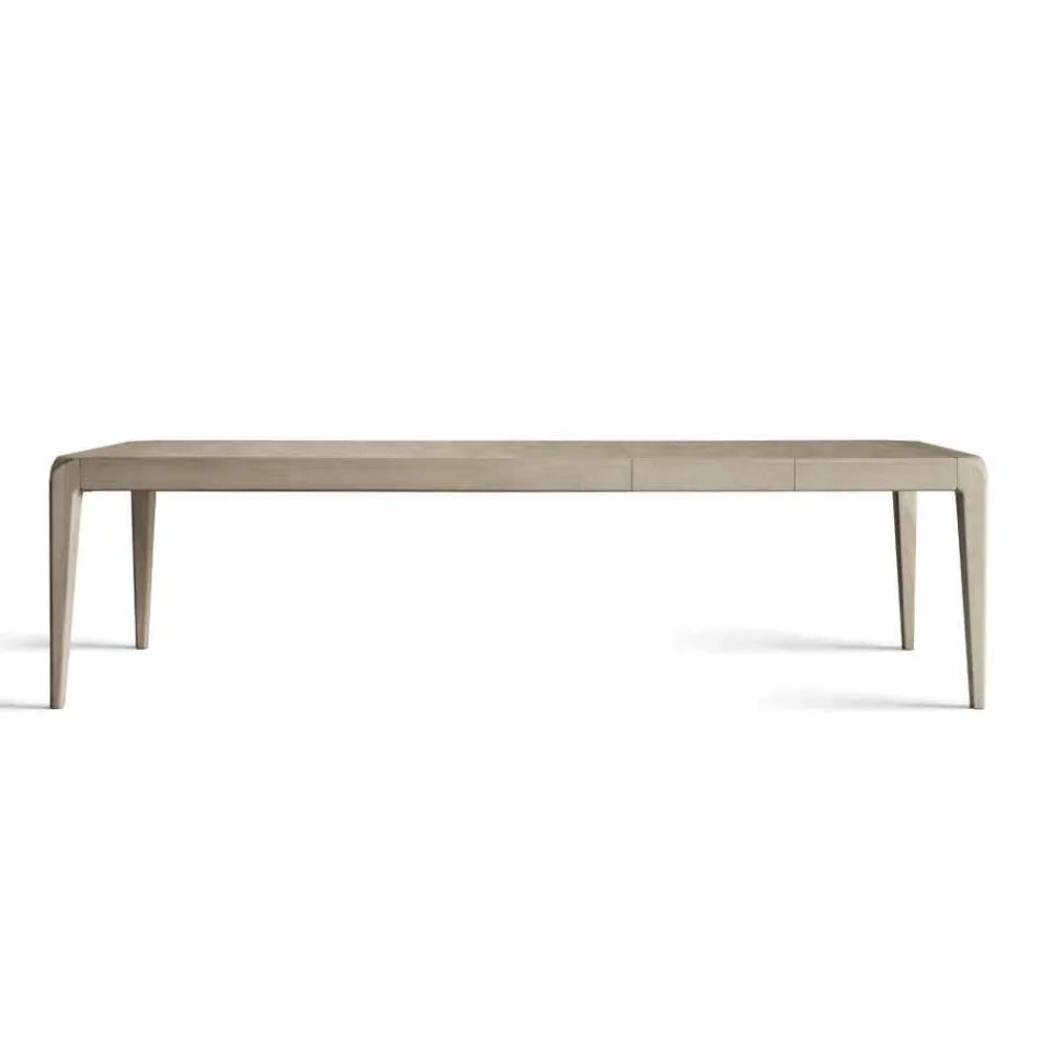 Mesa extensible en nogal gris natural, diseño moderno Matis viadurini