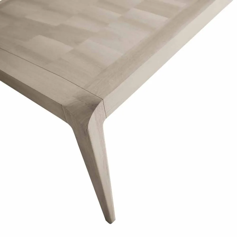 Mesa extensible en nogal gris natural, diseño moderno Matis viadurini