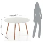  Ian Mesa Oval 120(200) Ext Madera Nat Lac Mate Blan viadurini