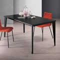 Mesa extensible en melamina acabado mármol negro Made in Italy - Ariel
