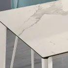 Mesa extensible en vitrocerámica y base de metal en diferentes acabados - Ariel viadurini