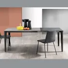 Mesa extensible en vitrocerámica y base de metal en diferentes acabados - Ariel viadurini