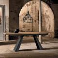 Mesa moderna extensible lateralmente en madera de roble hecha en Italia, Zerba