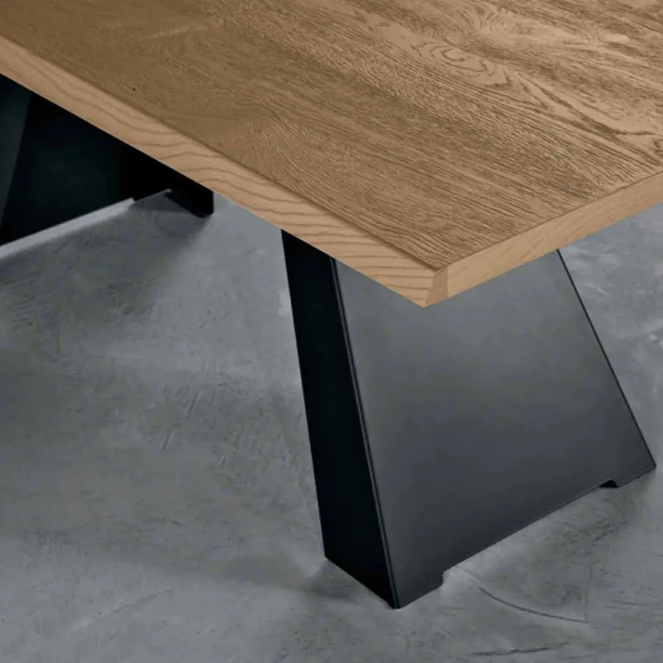 Mesa auxiliar extensible en roble Made in Italy - Zerba viadurini