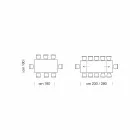 Mesa Extensible Moderna 14 asientos con Tapa Laminada Hecho en Italia -Ezzellino viadurini