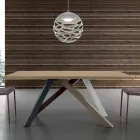 Mesa extensible moderna con tapa de madera laminada Made in Italy – Settimmio viadurini