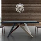 Mesa extensible moderna con tapa de madera laminada Made in Italy – Settimmio viadurini
