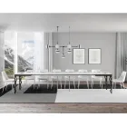 Mesa Extensible Moderna en Madera de Melamina y Bajo Encimera de Hierro - Marella viadurini