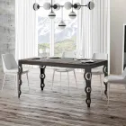 Mesa Extensible Moderna en Madera de Melamina y Bajo Encimera de Hierro - Marella viadurini