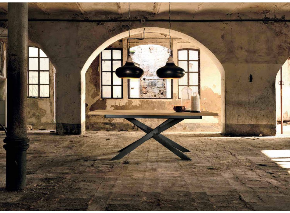 Mesa extensible moderna en madera de roble Made in Italy - Oncino viadurini