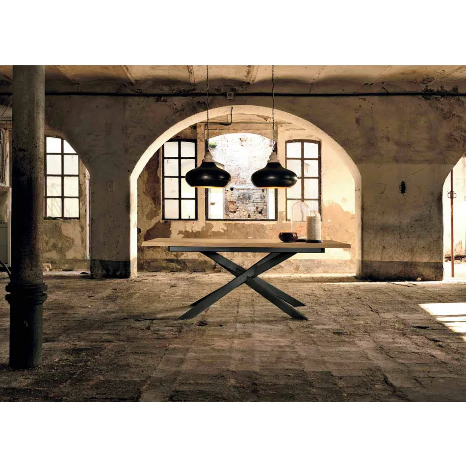 Mesa extensible moderna en madera de roble Made in Italy - Oncino viadurini