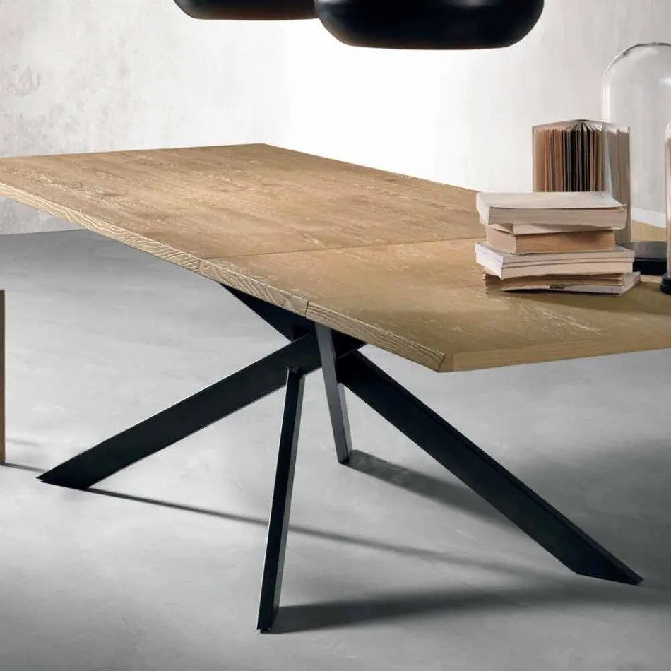 Mesa extensible moderna en madera de roble Made in Italy - Oncino viadurini