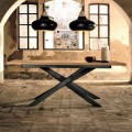 Mesa extensible de diseño en madera de roble made in Italy, Oncino