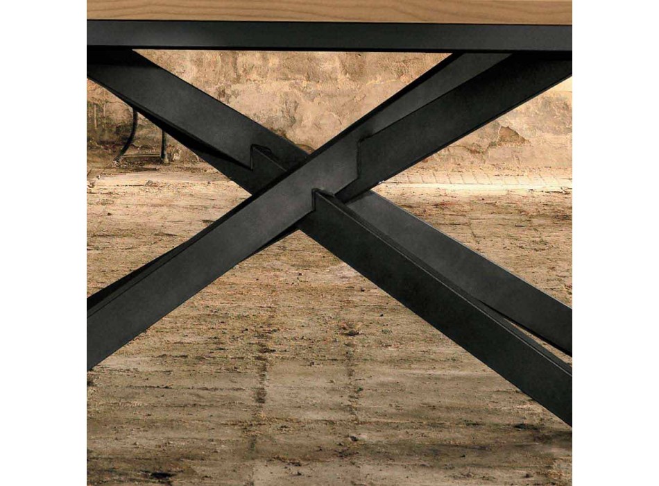 Mesa extensible moderna en madera de roble Made in Italy - Oncino viadurini