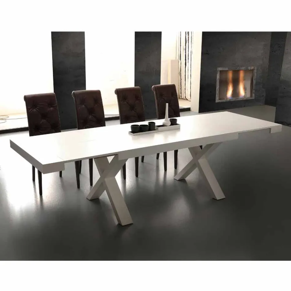 mesa extensible melamina contemporáneo y MDF Denver viadurini