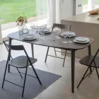 Mesa de comedor extensible de madera chapada hasta 170 cm - Nutello viadurini