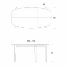 Mesa de comedor extensible de madera chapada hasta 170 cm - Nutello viadurini