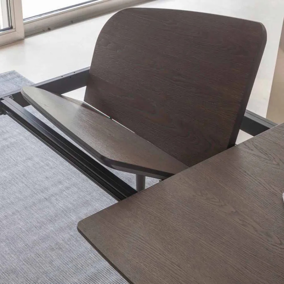 Mesa de comedor extensible de madera chapada hasta 170 cm - Nutello viadurini