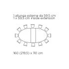 Mesa de Salón Redonda Extensible en Laminado Made in Italy - Dollars viadurini