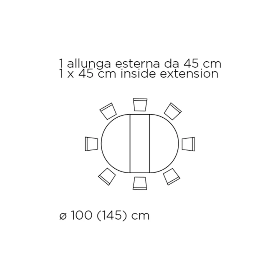 Mesa de Salón Redonda Extensible en Laminado Made in Italy - Dollars viadurini