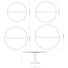 Mesa extensible Tulip de Saarinen, 74 cm de altura, en cerámica Florim blanca brillante - Scarlet viadurini