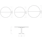 Mesa extensible Tulip de Saarinen, 74 cm de altura, en cerámica mate Florim Statuario - Escarlata viadurini