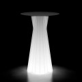 Mesa de exterior luminosa con base LED y tablero de Hpl Made in Italy - Tinuccia