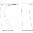 Mesa alta de exterior de diseño H 100 cm, en polietileno, Wing Vondom viadurini