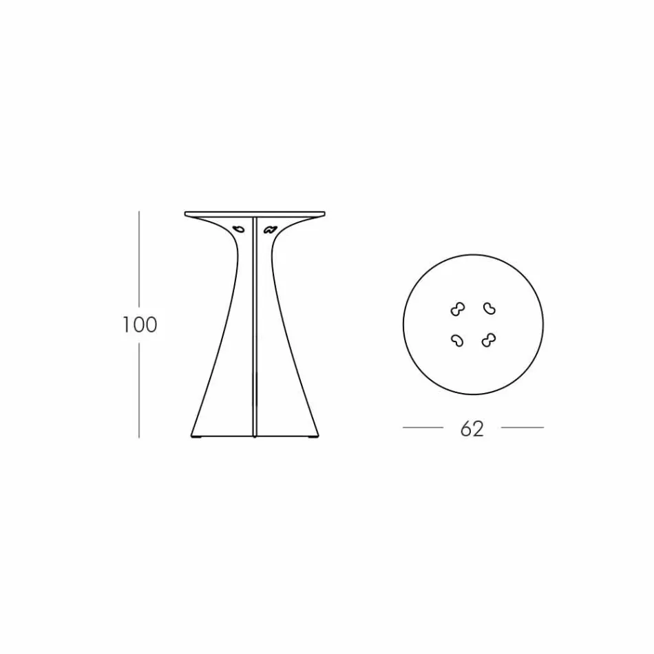 Mesa alta de diseño moderno, en polietileno - Jet Next by Slide viadurini